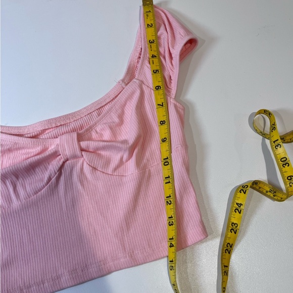 Y2K Light Pink Cinched Baby Doll Milkmaid Off Shoulder Top coquette cottagecore - Picture 6 of 6